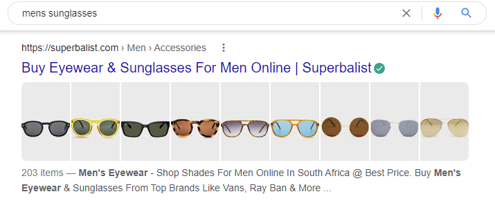 occhiali da sole uomo nella ricerca google